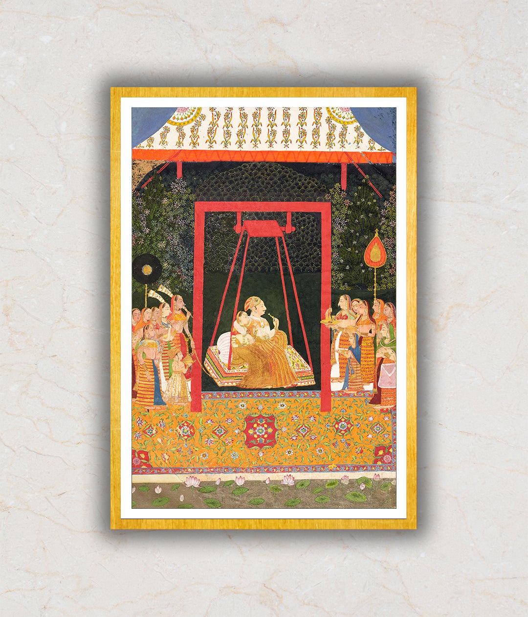 Rao Ram Chandra of Bedla on a Swing Artwork Painting For Home Wall Art DŽcor