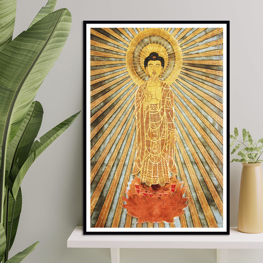 Enlightened Buddha Amida (Amitabha) Buddha Painting