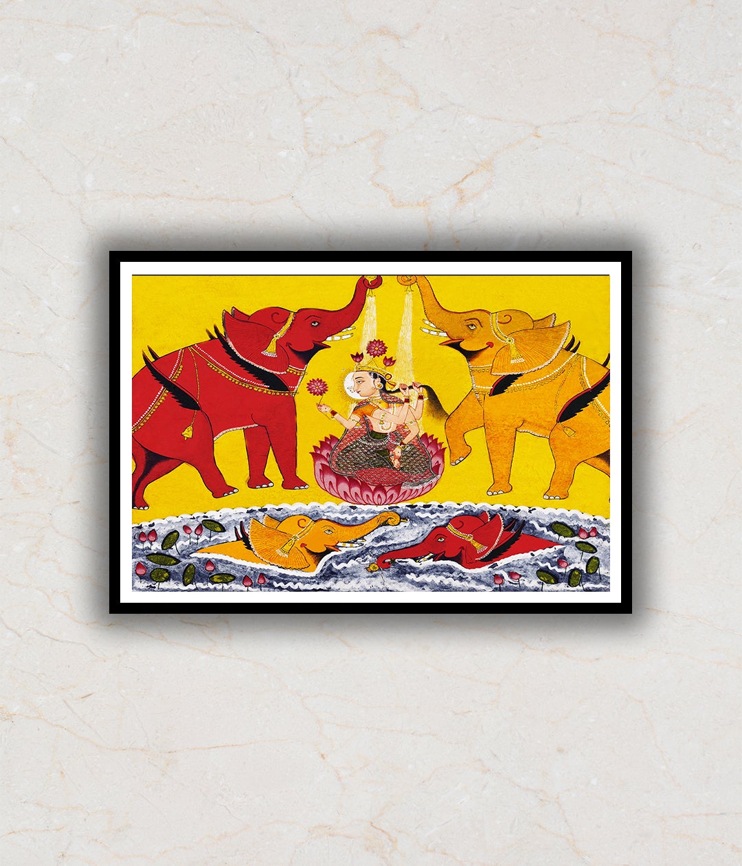 Gaja Lakshmi Artwork Painting For Home Wall Art DŽcor