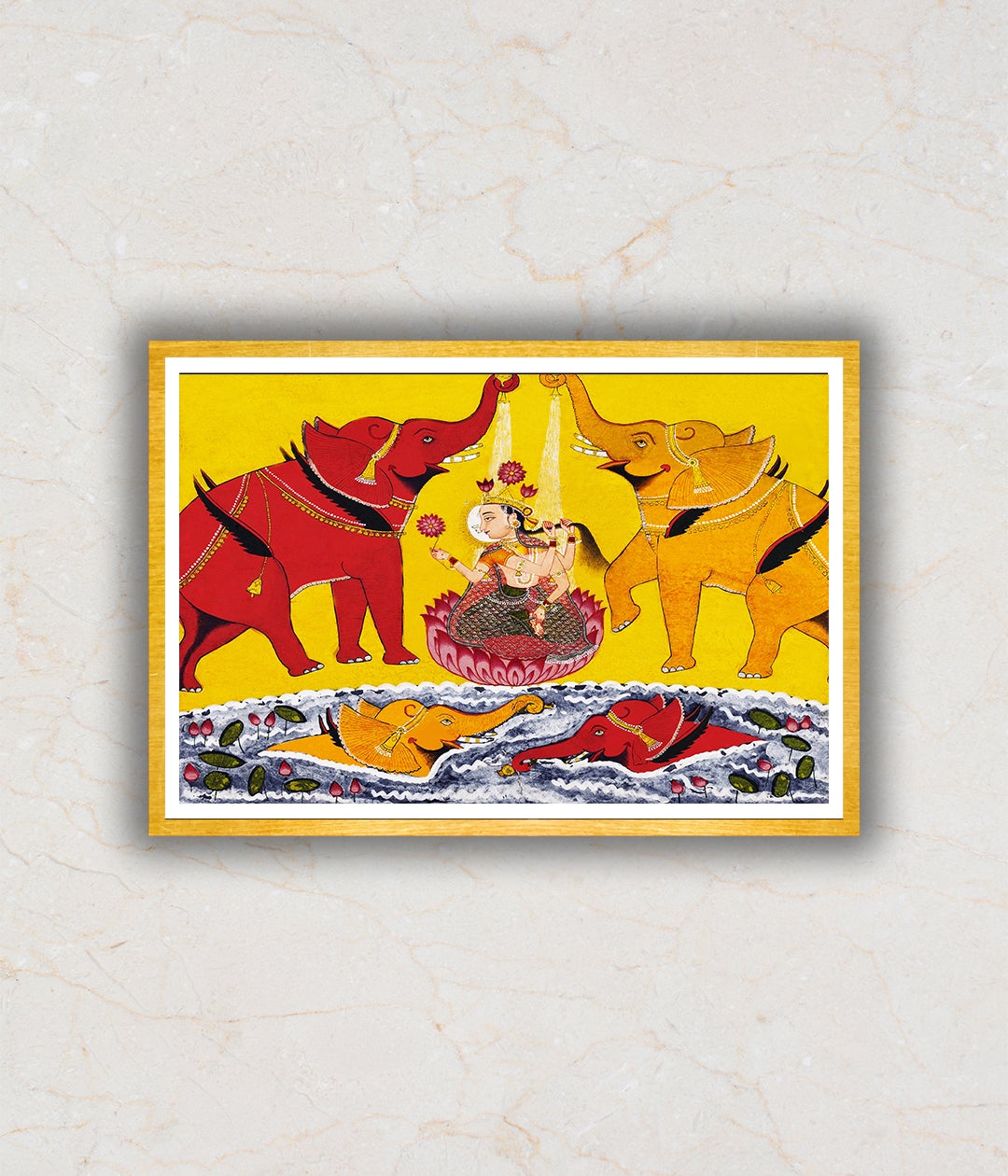 Gaja Lakshmi Artwork Painting For Home Wall Art DŽcor