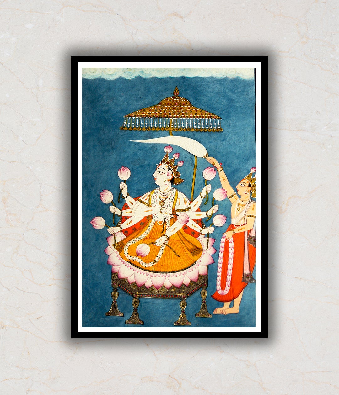 Vishnu Holding Lotus Artwork Painting For Home Wall Art DŽcor