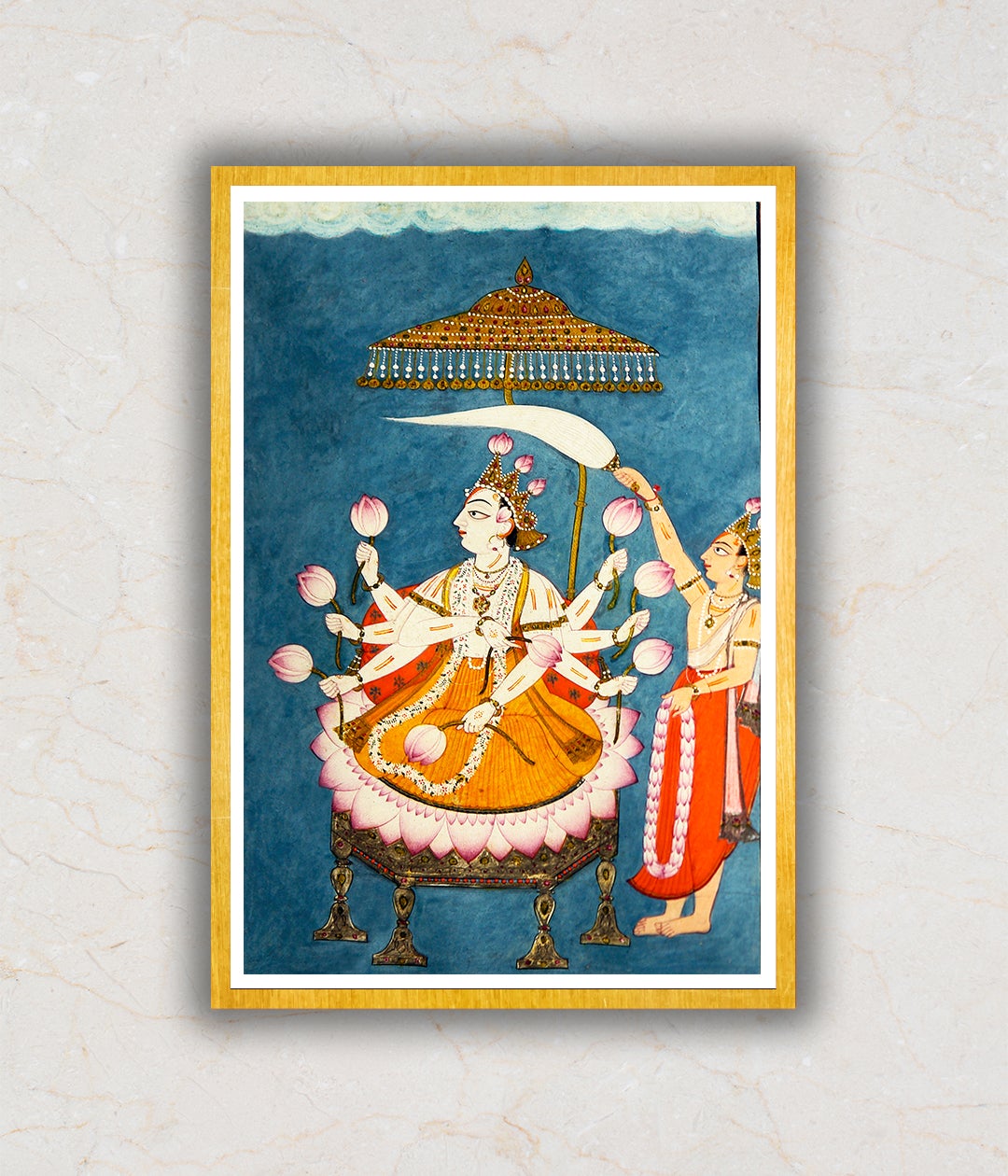 Vishnu Holding Lotus Artwork Painting For Home Wall Art DŽcor