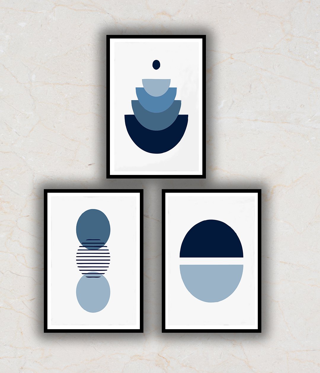 Set of 3 The Rotating Perspective Abstract Painting