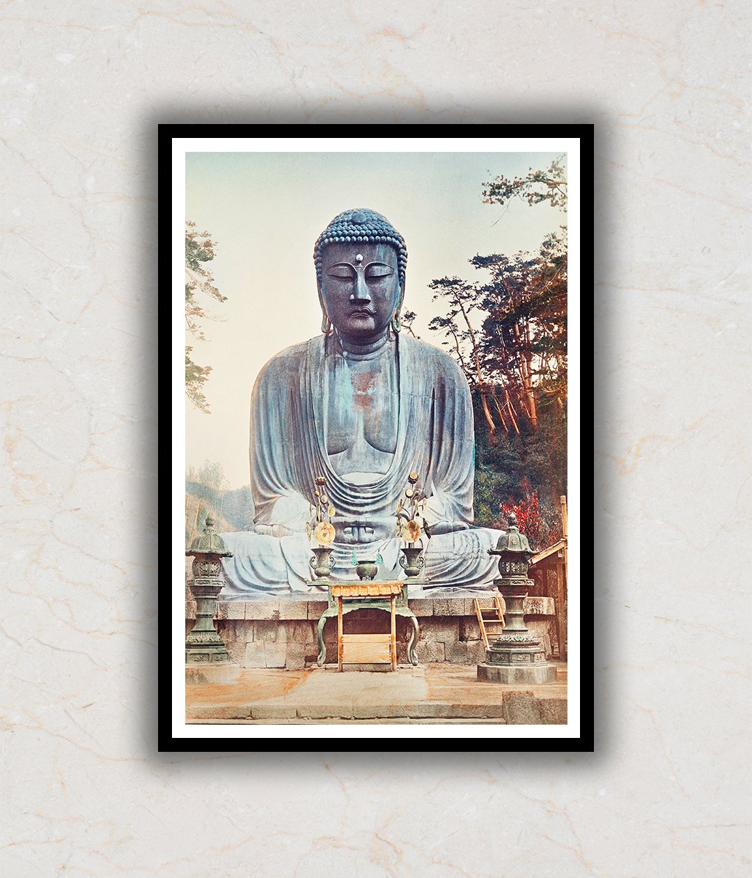 Bronze Buddha at Kamakura Painting by Kazumasa Ogawa