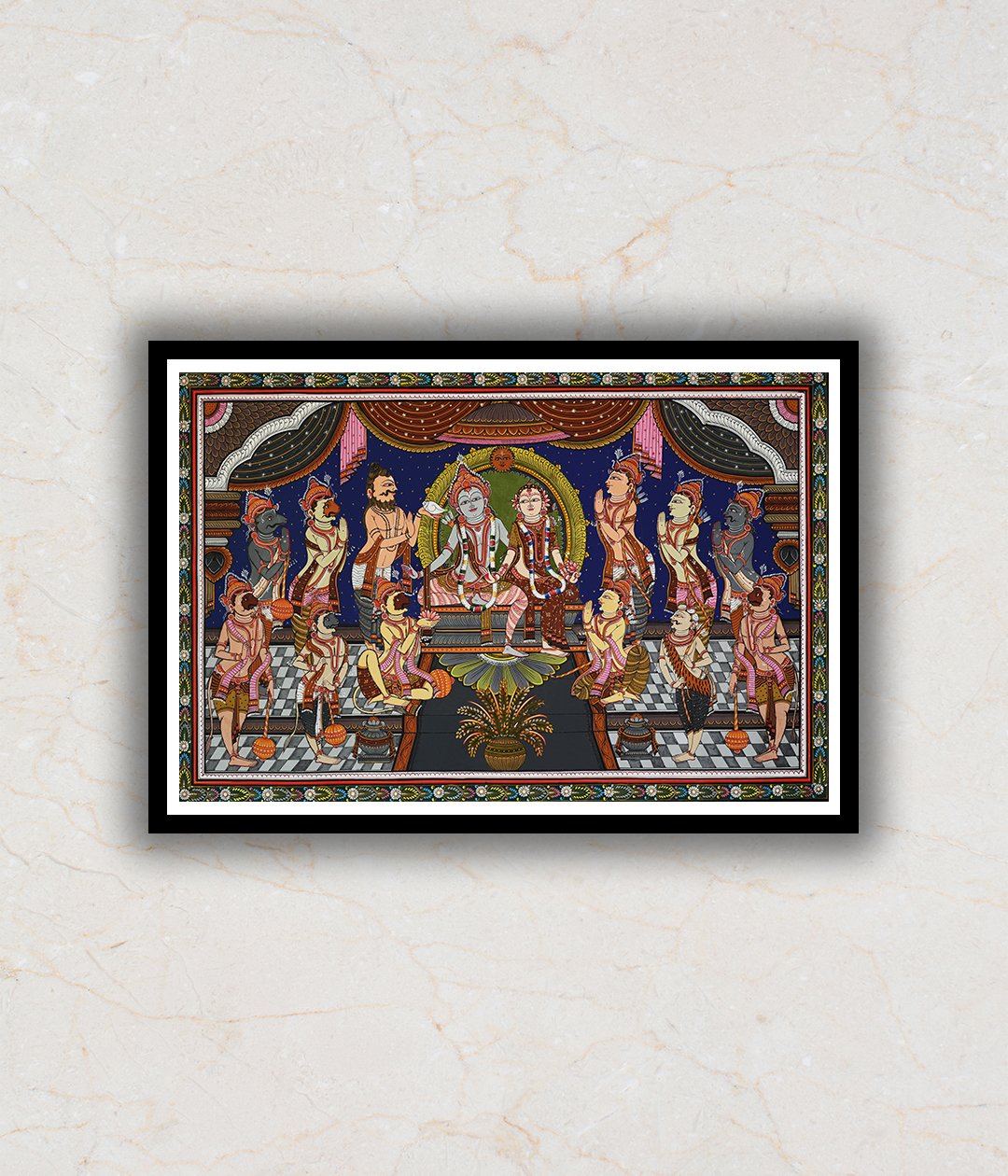 Ram Abhishek Darbar Pattachitra Art Painting For Home Wall Art Decor