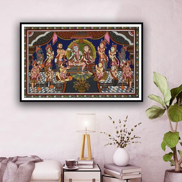 Ram Abhishek Darbar Pattachitra Art Painting For Home Wall Art Decor