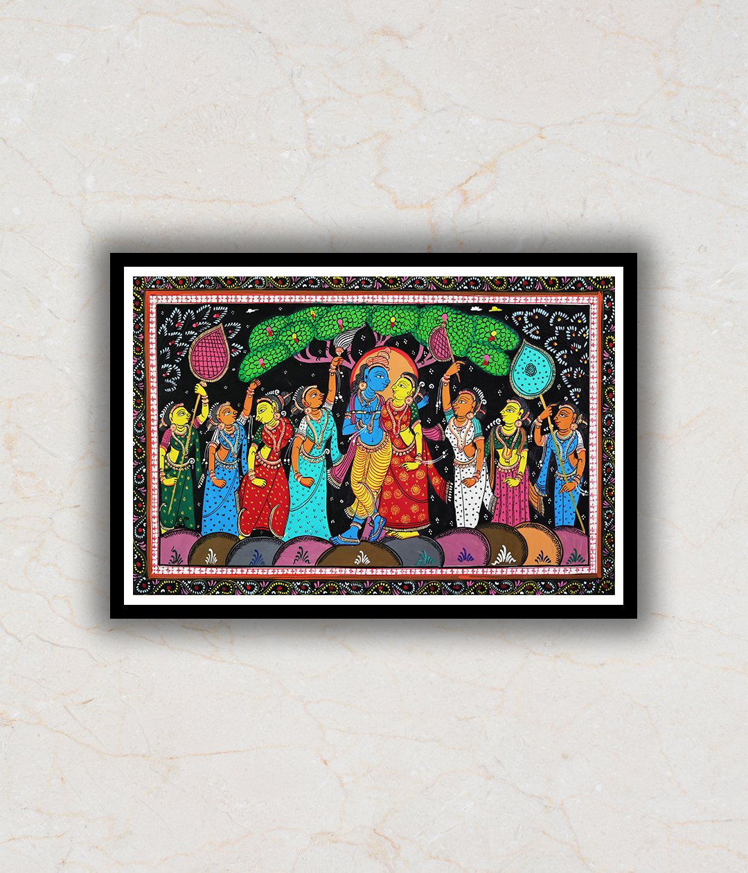 Radha Krishna Pattachitra Art Painting For Home Wall Art Decor