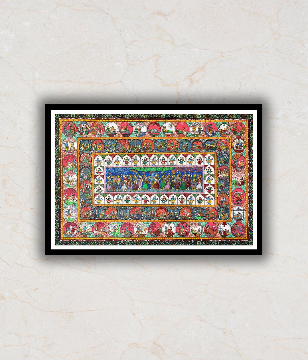 Krishna RaasLeela Pattachitra Art Painting For Home Wall Art Decor