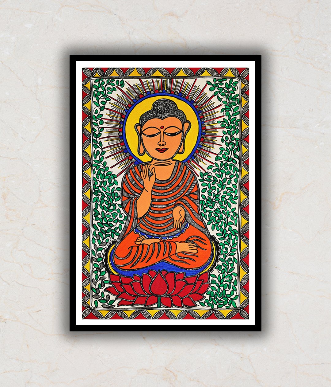 Buddha Madhubani Art Painting For Home Wall Art Decor 1