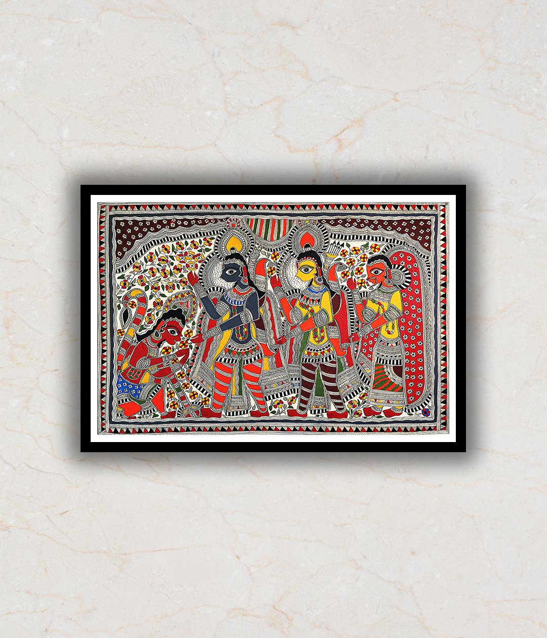 Messenger of Lord Ram Madhubani Art Painting For Home Wall Art Decor