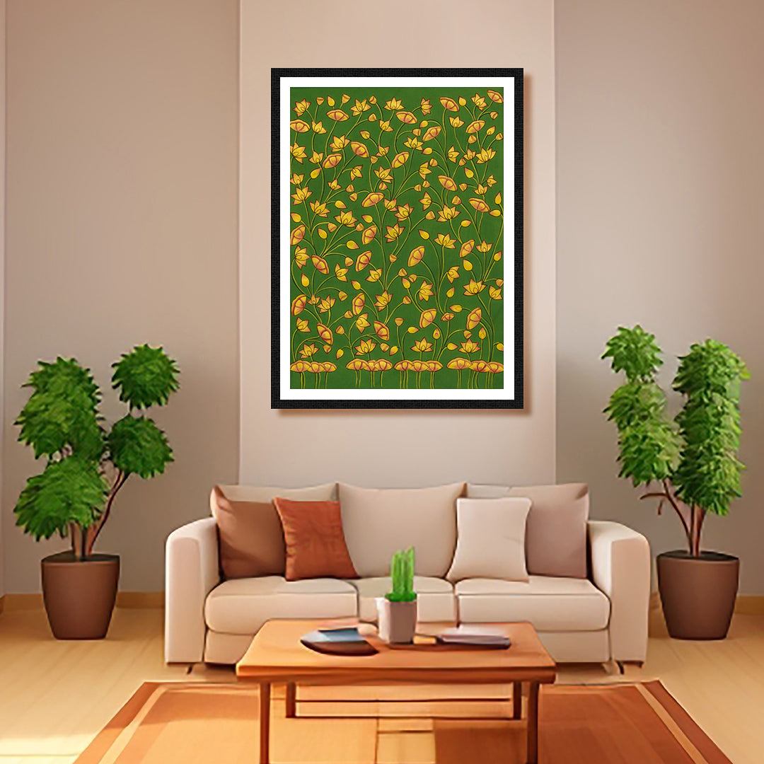 Locks of Emerald Pichwai Artwork Painting For Home Wall Decor