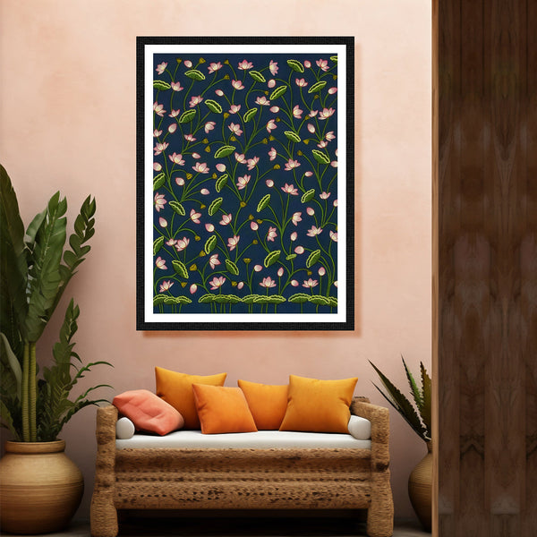 The Sacred Lotus Pichwai Artwork Painting For Home Wall Decor