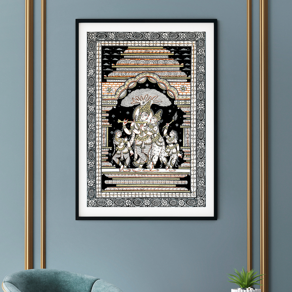 Radhe-Krishna Darbar Pattachitra Art