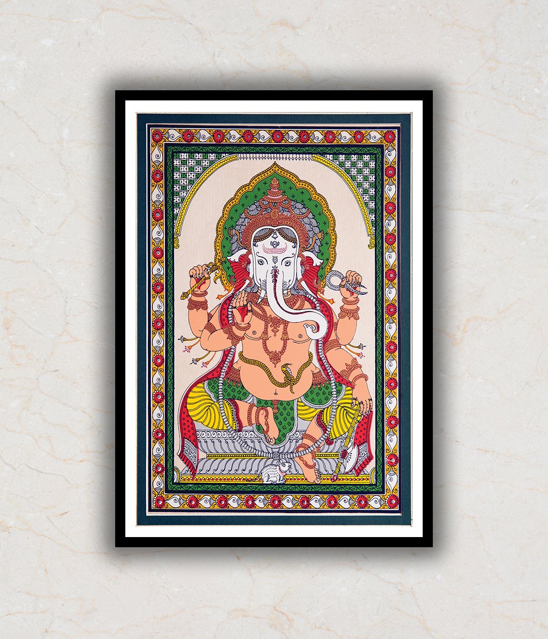 Blessings of Ganesh/Ganpati Pattachitra Art Painting For Home Wall Art Decor