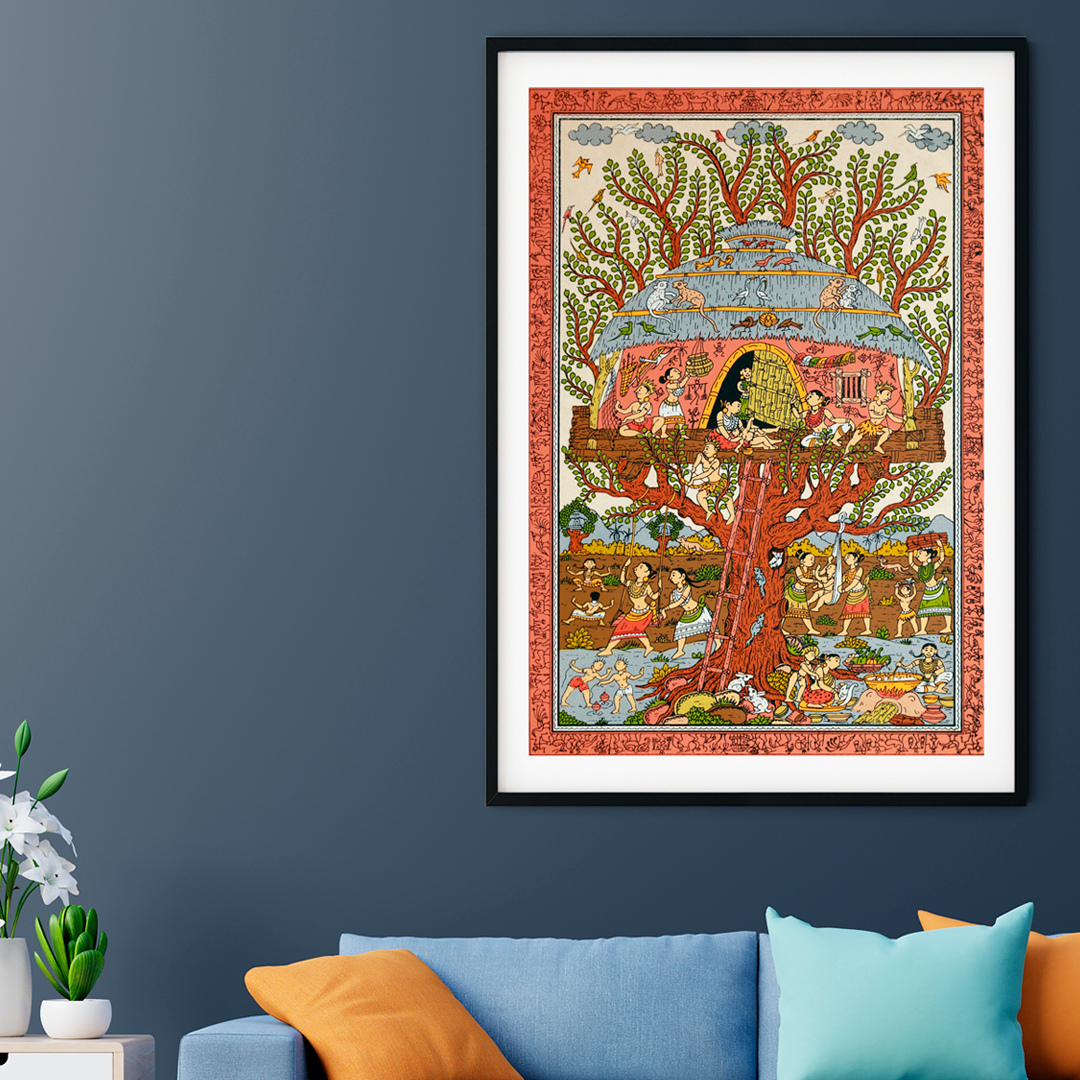 pattachitra painting - Ancient Treehouse Pattachitra Art 1