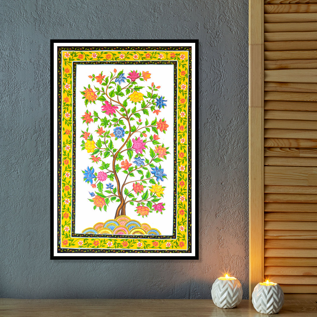 Blossom Kalamkari Artwork Painting For Home Wall Decor