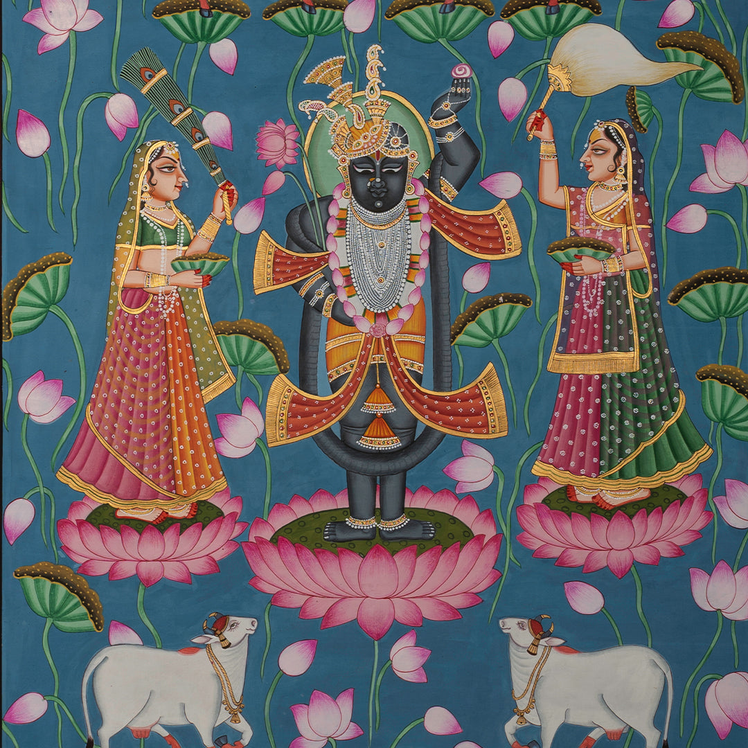 Kamal Talai Gopi Bhaav Pichwai Artwork Painting For Home Wall Dacor