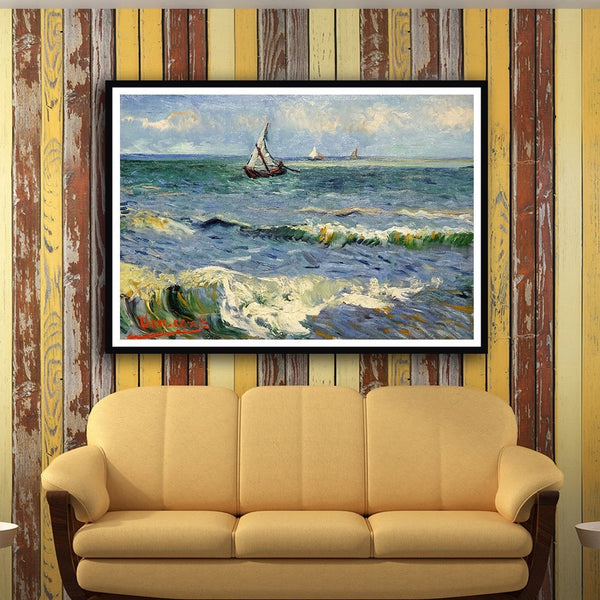 The Sea at Les Saintes-Maries-de-la-Mer Artwork Painting For Home Wall Art DŽcor By Vincent Van Gogh