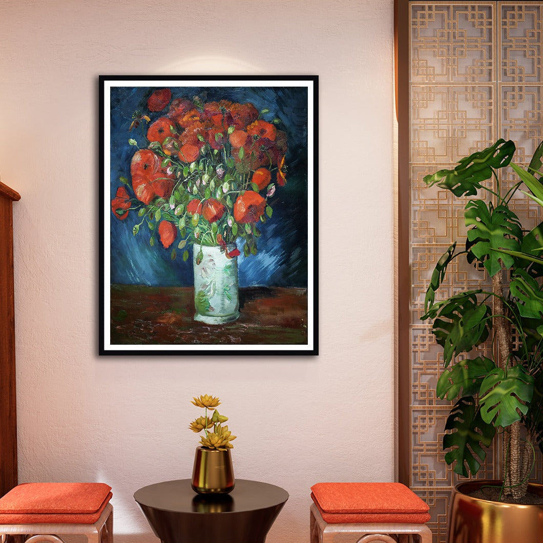 Vase with Poppies (1886) Artwork Painting For Home Wall Art DŽcor By Vincent Van Gogh