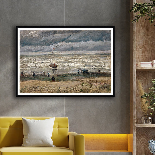 Beach at Scheveningen in Stormy Weather Artwork Painting For Home Wall Art DŽcor By Vincent Van Gogh