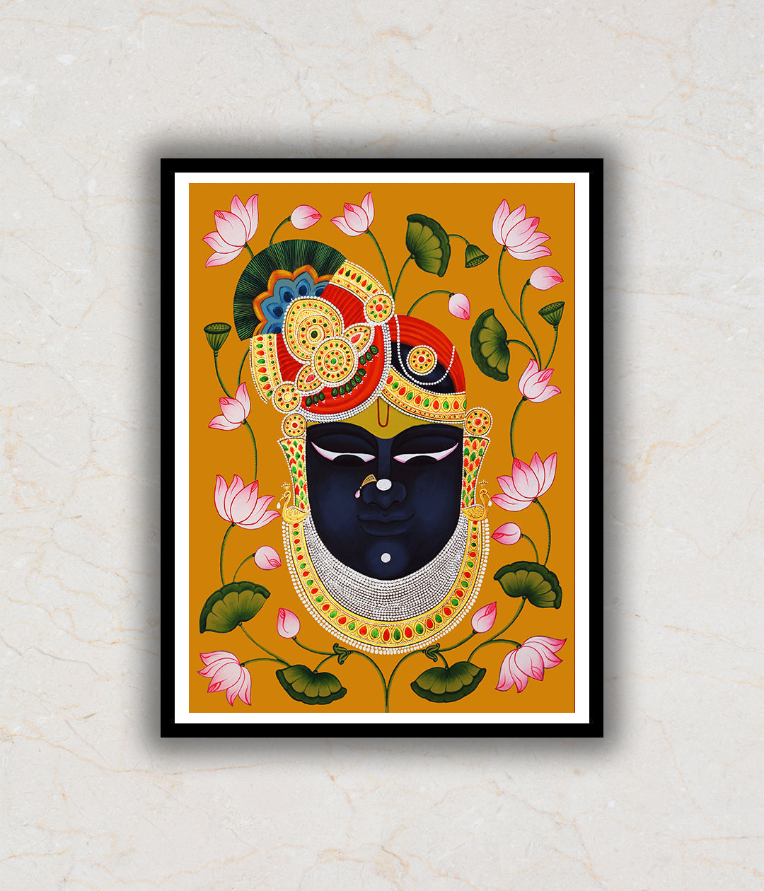 Shrinathji Mukharvind Pichwai Art Painting For Home Wall Art Decor 1