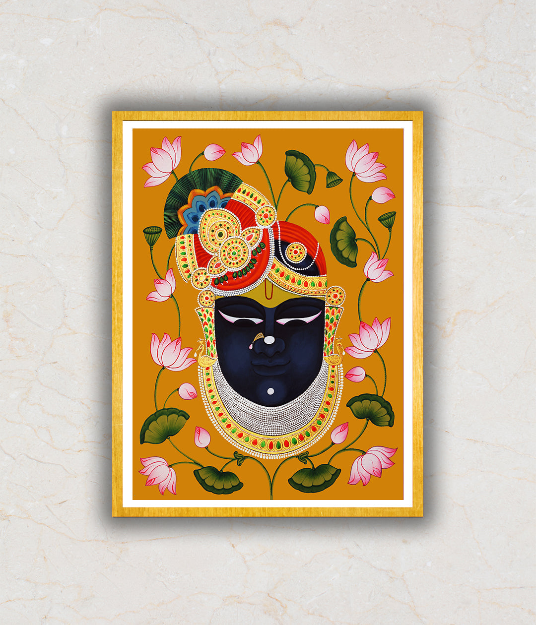 Shrinathji Mukharvind Pichwai Art Painting For Home Wall Art Decor 1