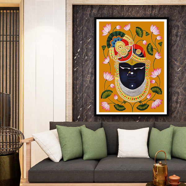 Shrinathji Mukharvind Pichwai Art Painting For Home Wall Art Decor 1