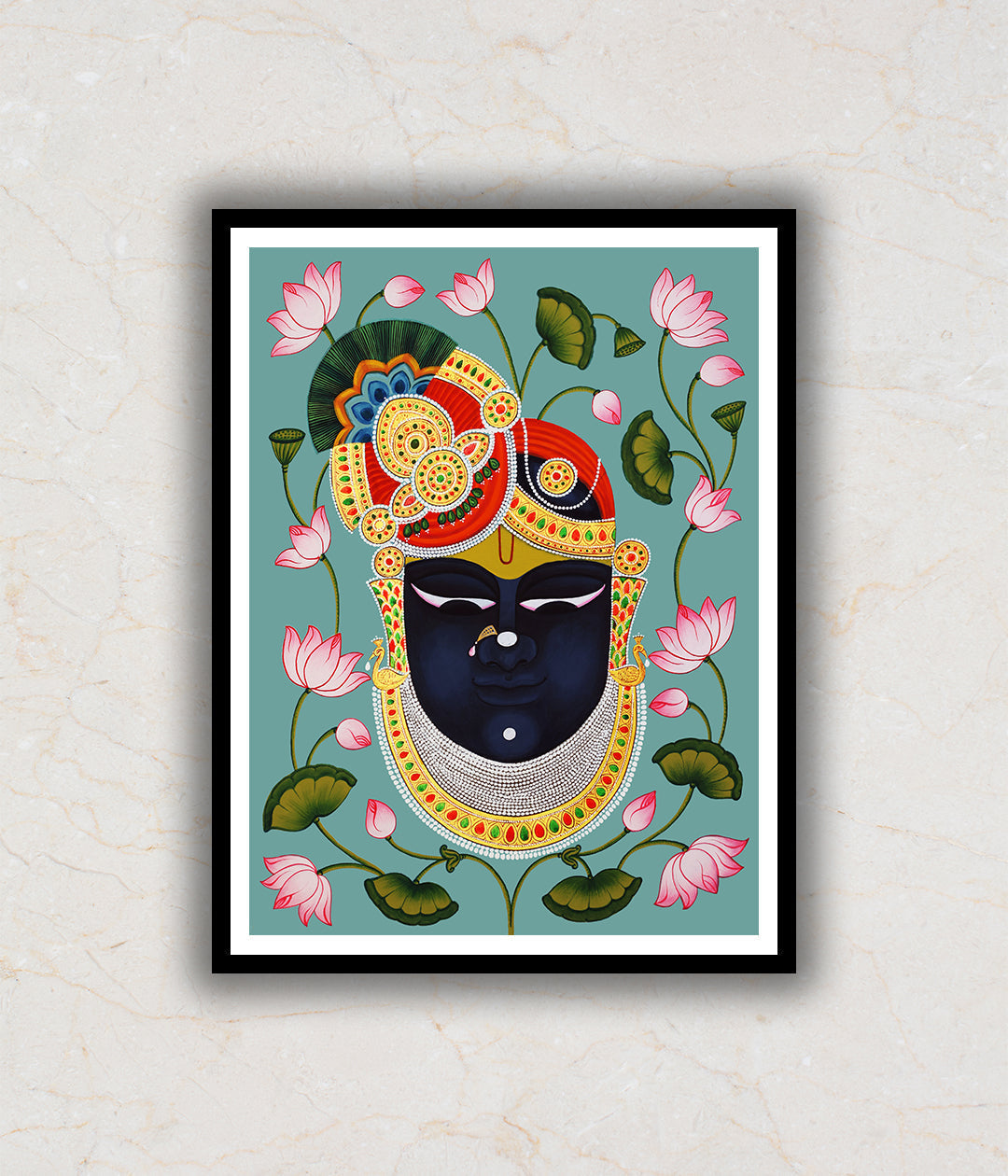 Shrinathji Mukharvind Pichwai Art Painting For Home Wall Art Decor 2