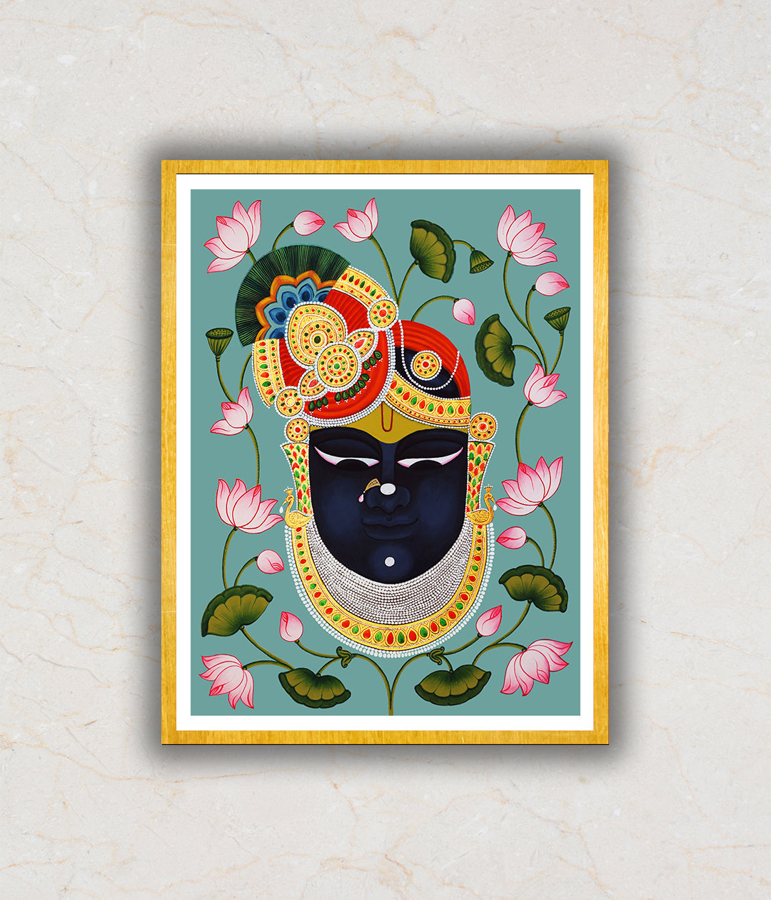 Shrinathji Mukharvind Pichwai Art Painting For Home Wall Art Decor 2