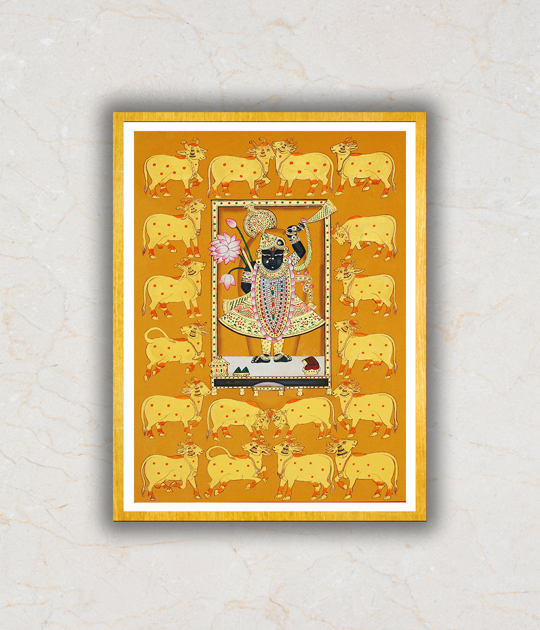 Shrinath ji Cows Gold Pichwai Art Painting For Home Wall Art Decor 2