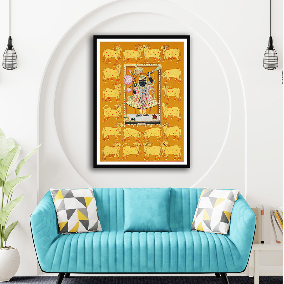 Shrinath ji Cows Gold Pichwai Art Painting For Home Wall Art Decor 2