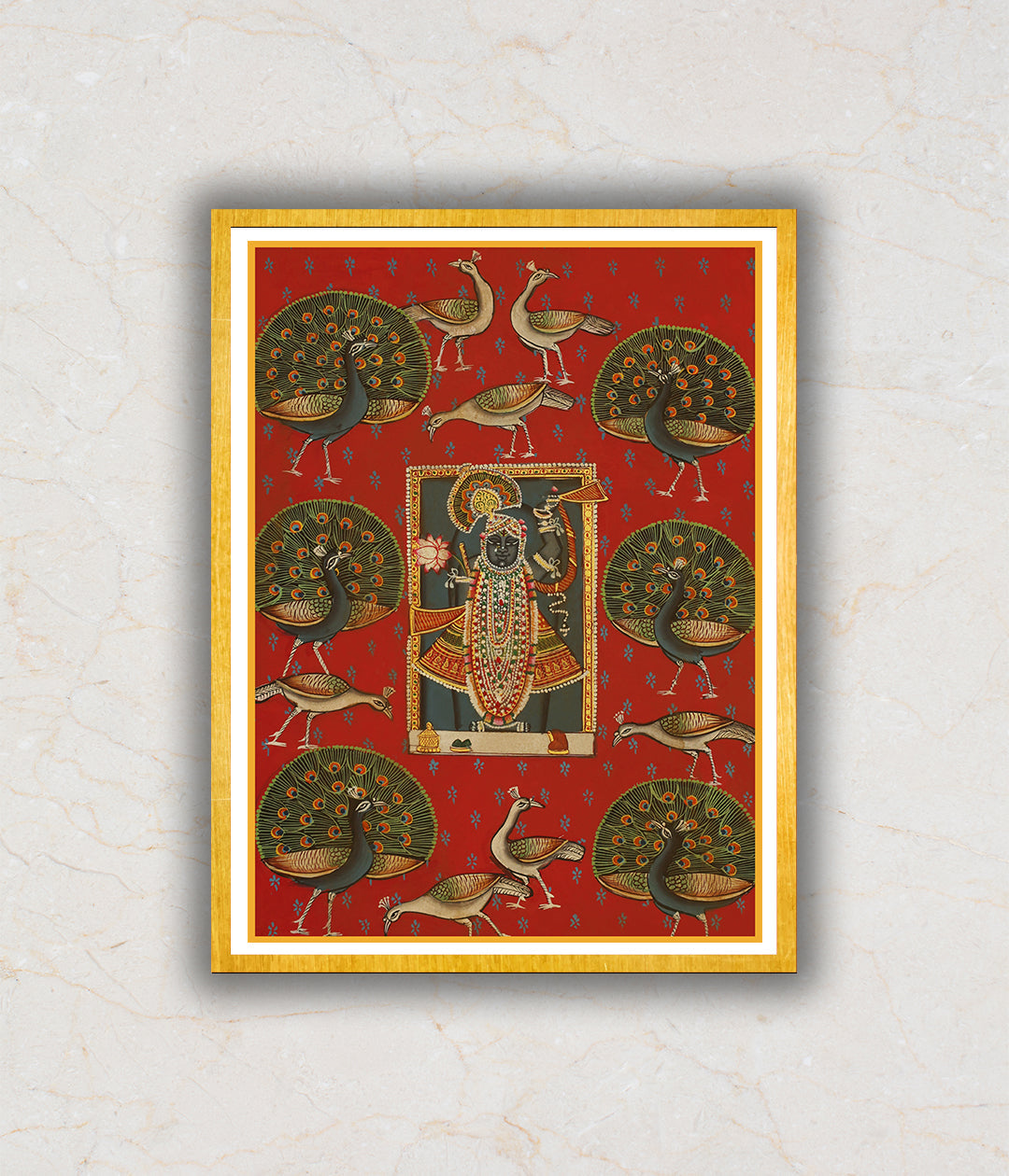 Red Miniature Pichwai Shrinath ji Art Painting For Home Wall Art Decor