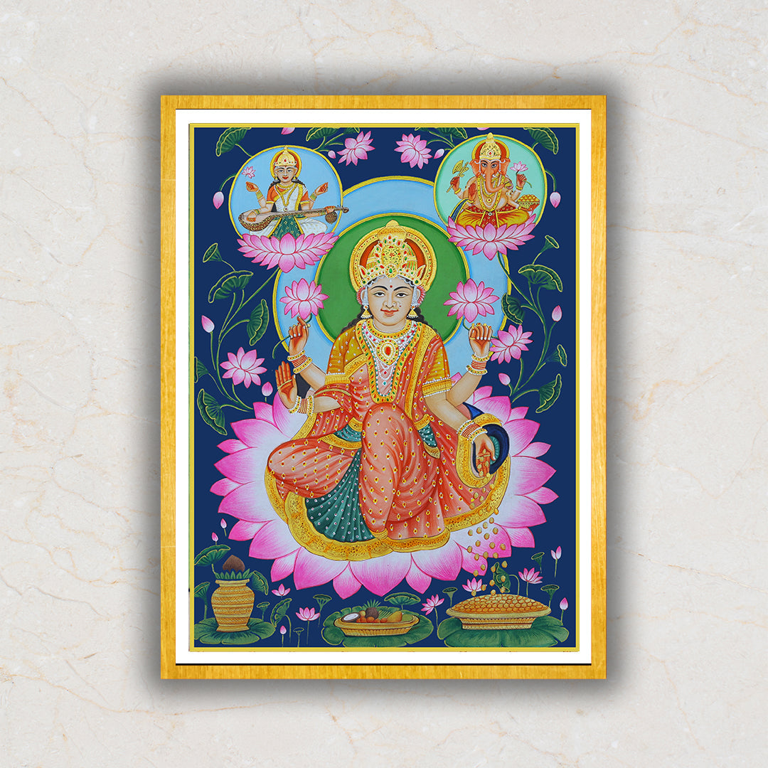 Goddess Lakshmi Artwork Painting For Home Wall Decor