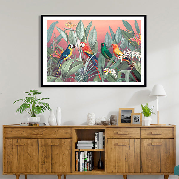 Birds of Tropic illustration Art painting