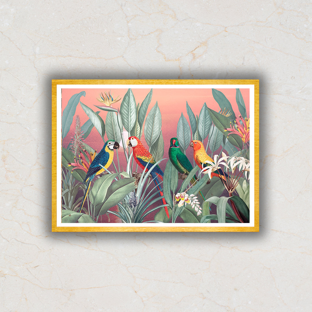 Birds of Tropic illustration Art painting