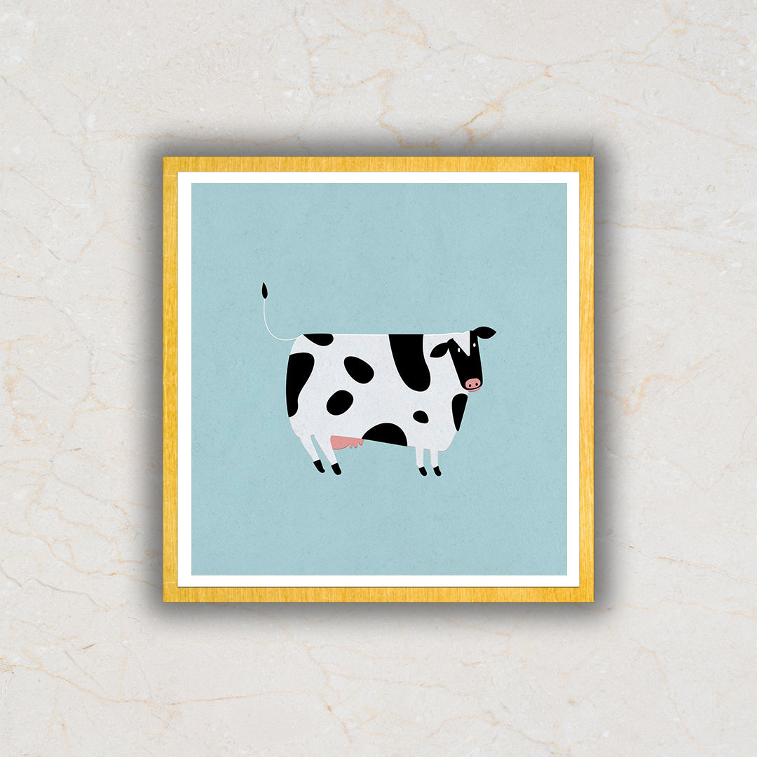 Set of 2 Moo & Meow illustration Art painting