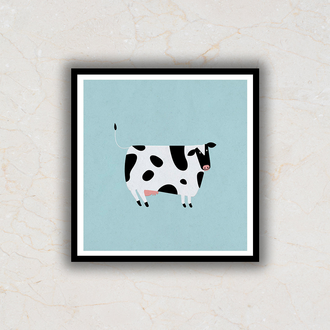 Set of 2 Moo & Meow illustration Art painting