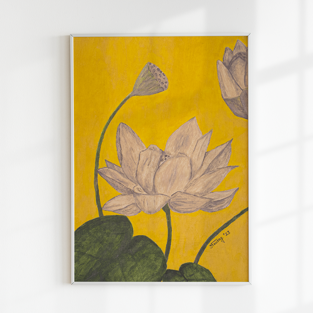 Minimal Floral 2 Artwork Painting by Anurag Anand For Home Wall Art