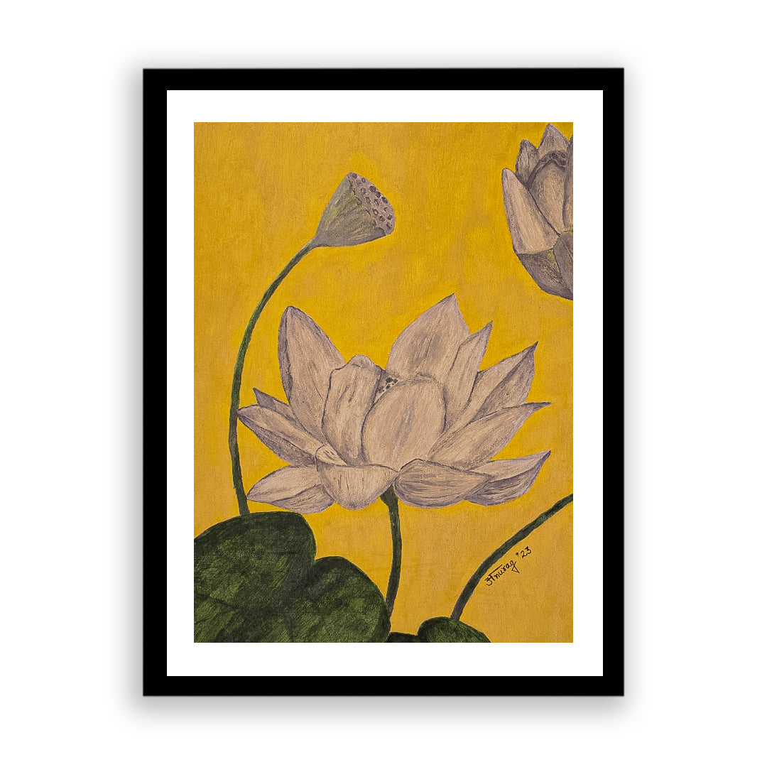 Minimal Floral 2 Artwork Painting by Anurag Anand For Home Wall Art