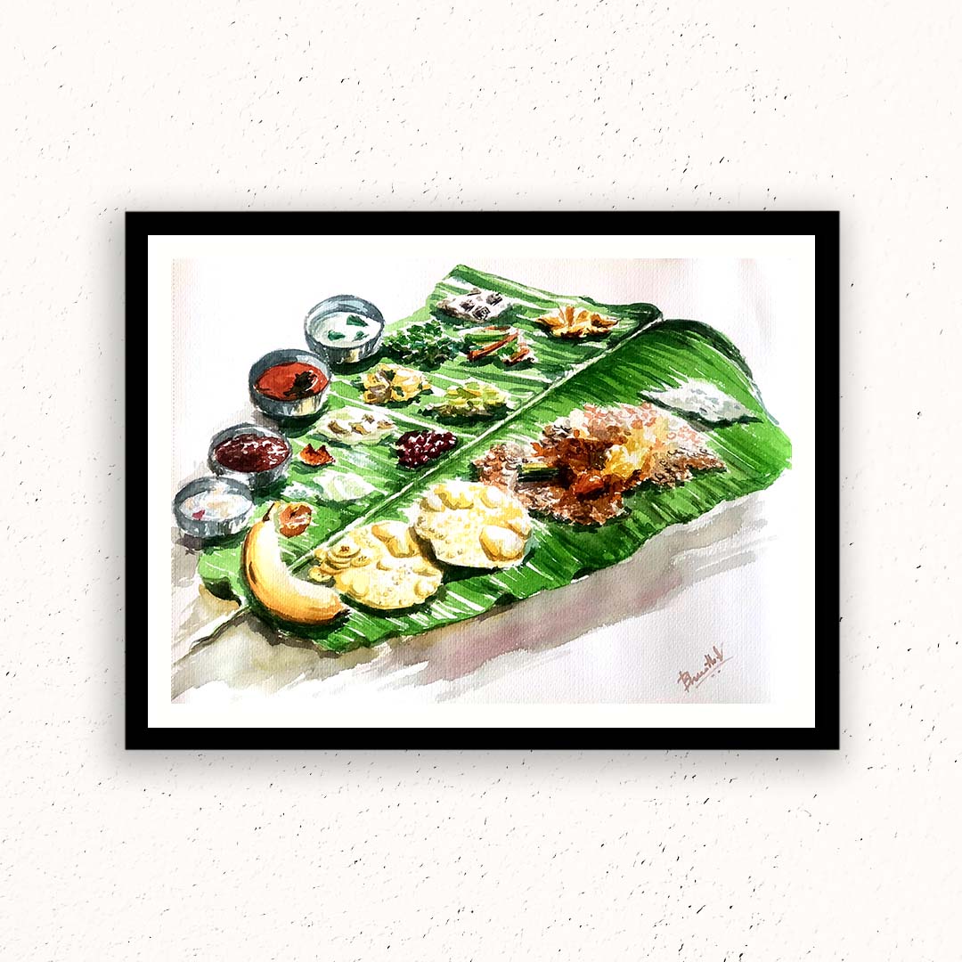 Onam Sadya Artwork Painting by Bharath For Home Wall DŽcor