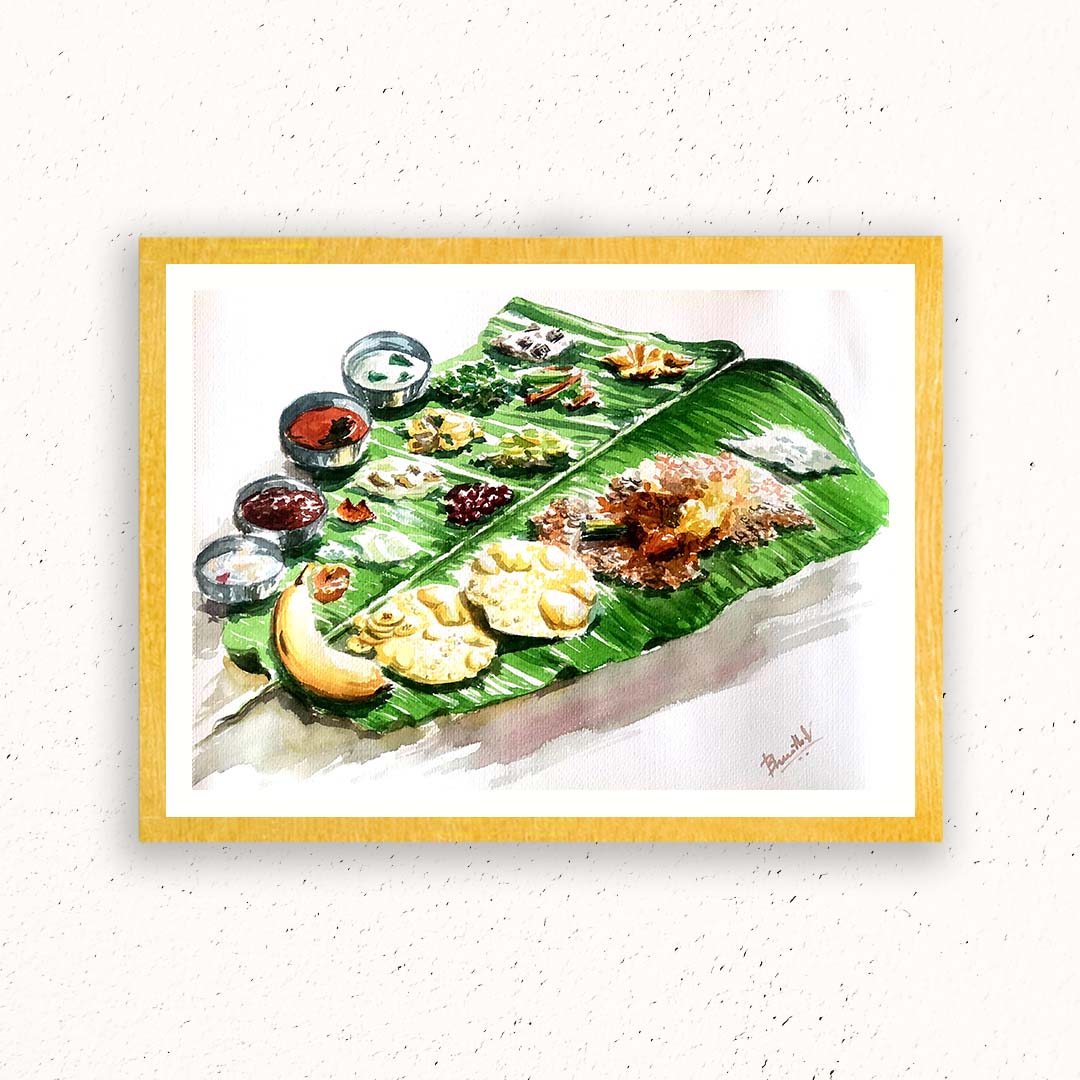 Onam Sadya Artwork Painting by Bharath For Home Wall DŽcor