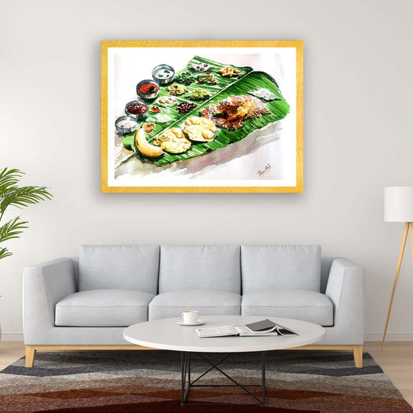 Onam Sadya Artwork Painting by Bharath For Home Wall DŽcor