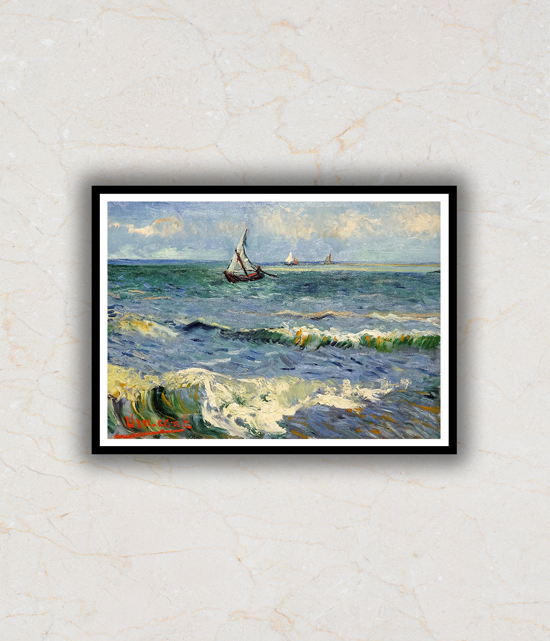 The Sea at Les Saintes-Maries-de-la-Mer Artwork Painting For Home Wall Art DŽcor By Vincent Van Gogh