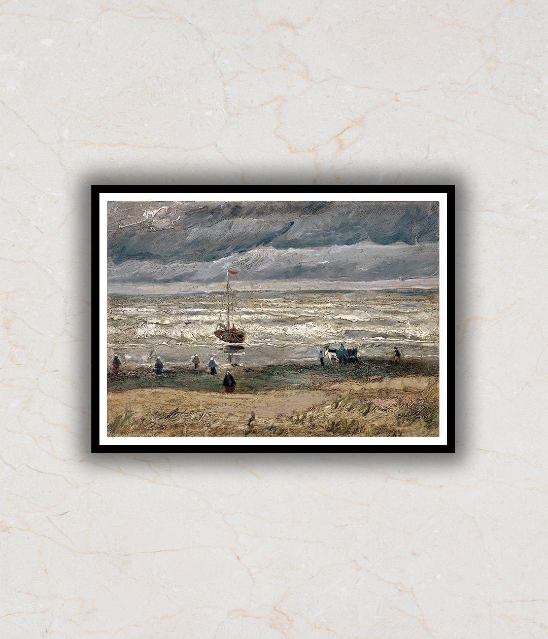 Beach at Scheveningen in Stormy Weather Artwork Painting For Home Wall Art DŽcor By Vincent Van Gogh