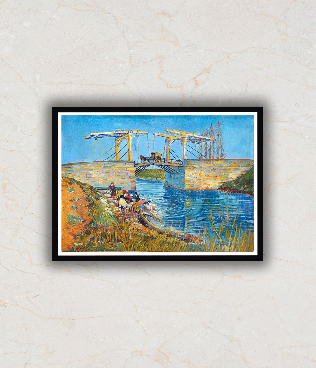 The Langlois Bridge at Arles with Women Washing (1888) Artwork Painting For Home Wall Art DŽcor By Vincent Van Gogh