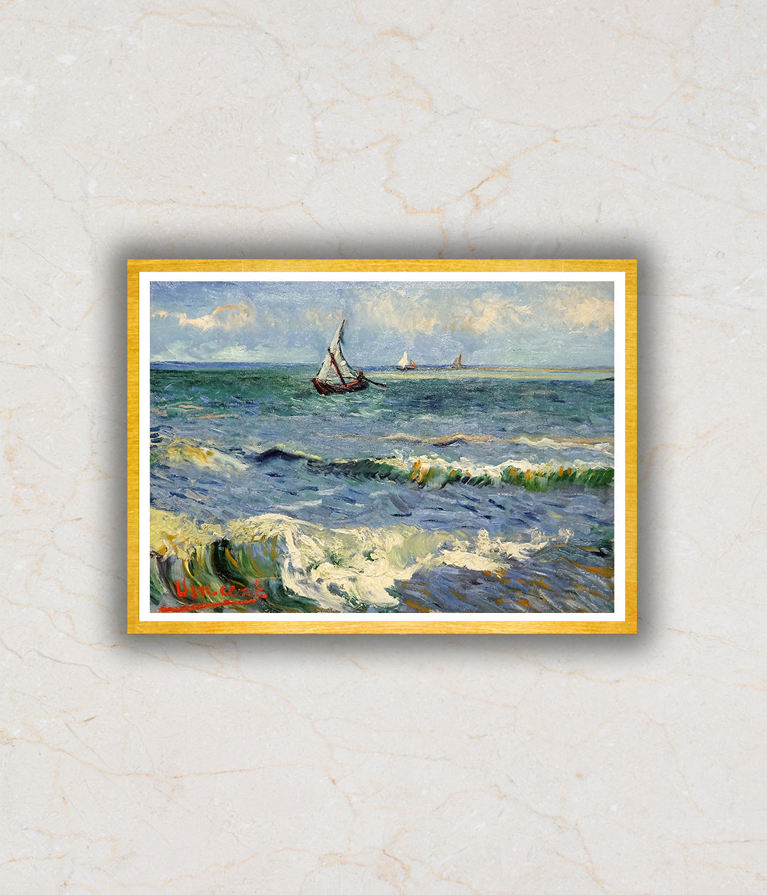 The Sea at Les Saintes-Maries-de-la-Mer Artwork Painting For Home Wall Art DŽcor By Vincent Van Gogh