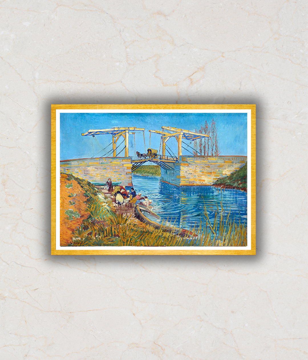 The Langlois Bridge at Arles with Women Washing (1888) Artwork Painting For Home Wall Art DŽcor By Vincent Van Gogh