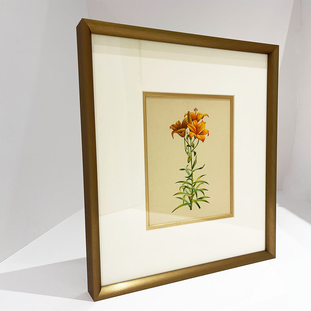 Orange Lily Metal Framed Floral Artwork Painting