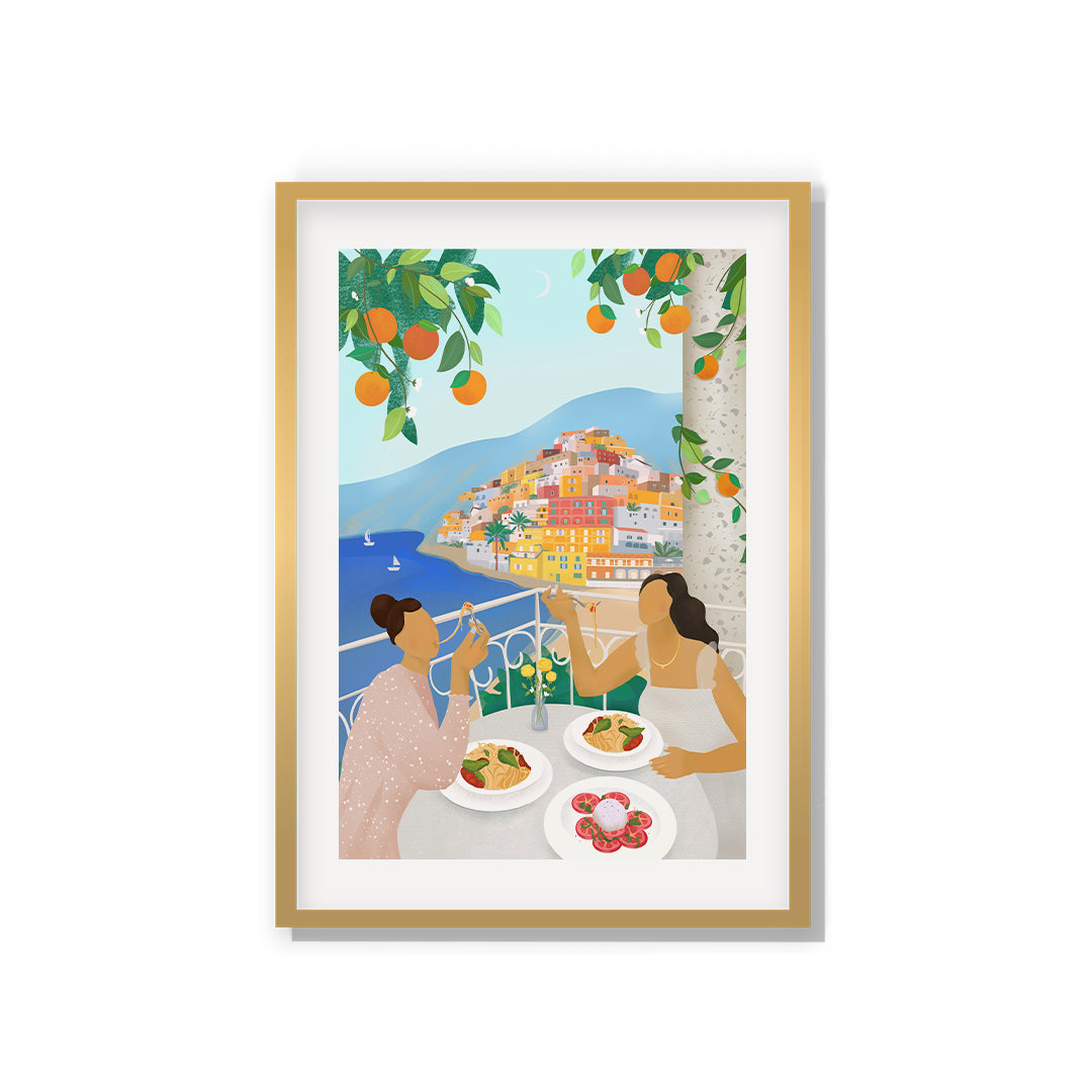 Girls in Positano Petra Lidze Painting Artwork For Home Wall Decor