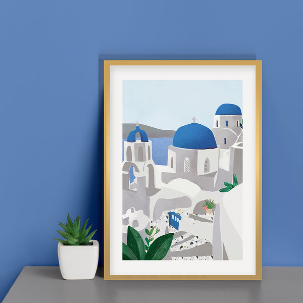 Santorini island Petra Lidze Painting Artwork For Home Wall Dacor